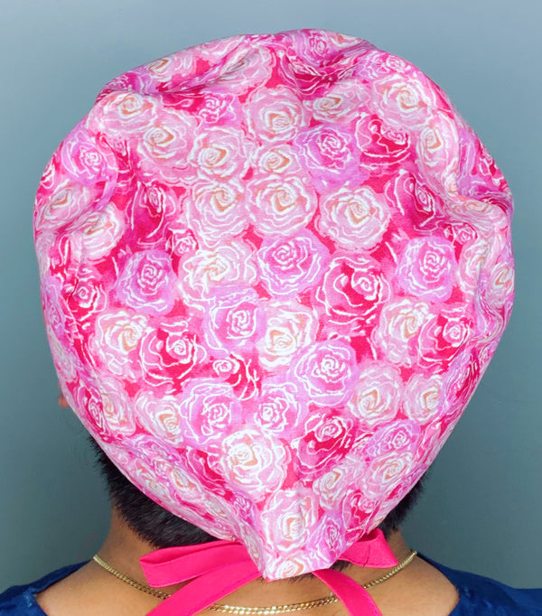 Beautiful Pink Roses Floral Design Unisex Cute Scrub Cap
