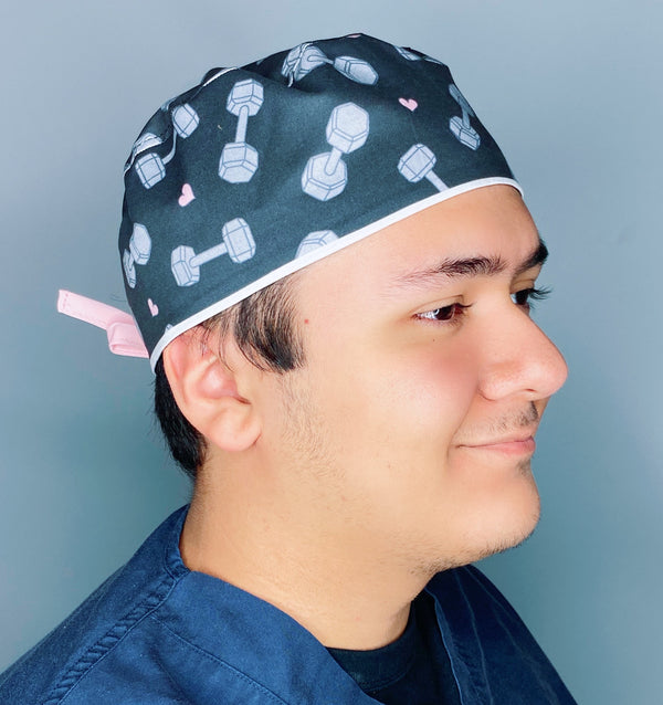 Weights & Hearts on Dark Grey Unisex Sport Scrub Cap