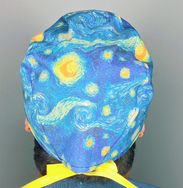 Starry Night Vincent Van Gogh Famous Painting Unisex Geek Scrub Cap