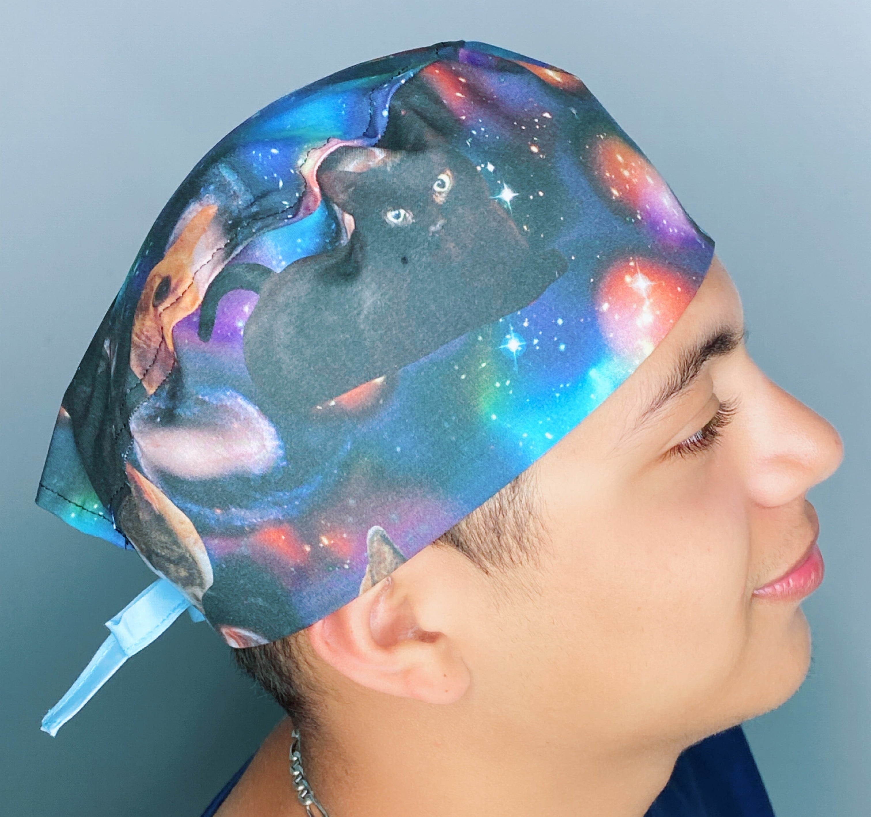 Galaxy Cats Funny Cats Unisex Animal Scrub Cap