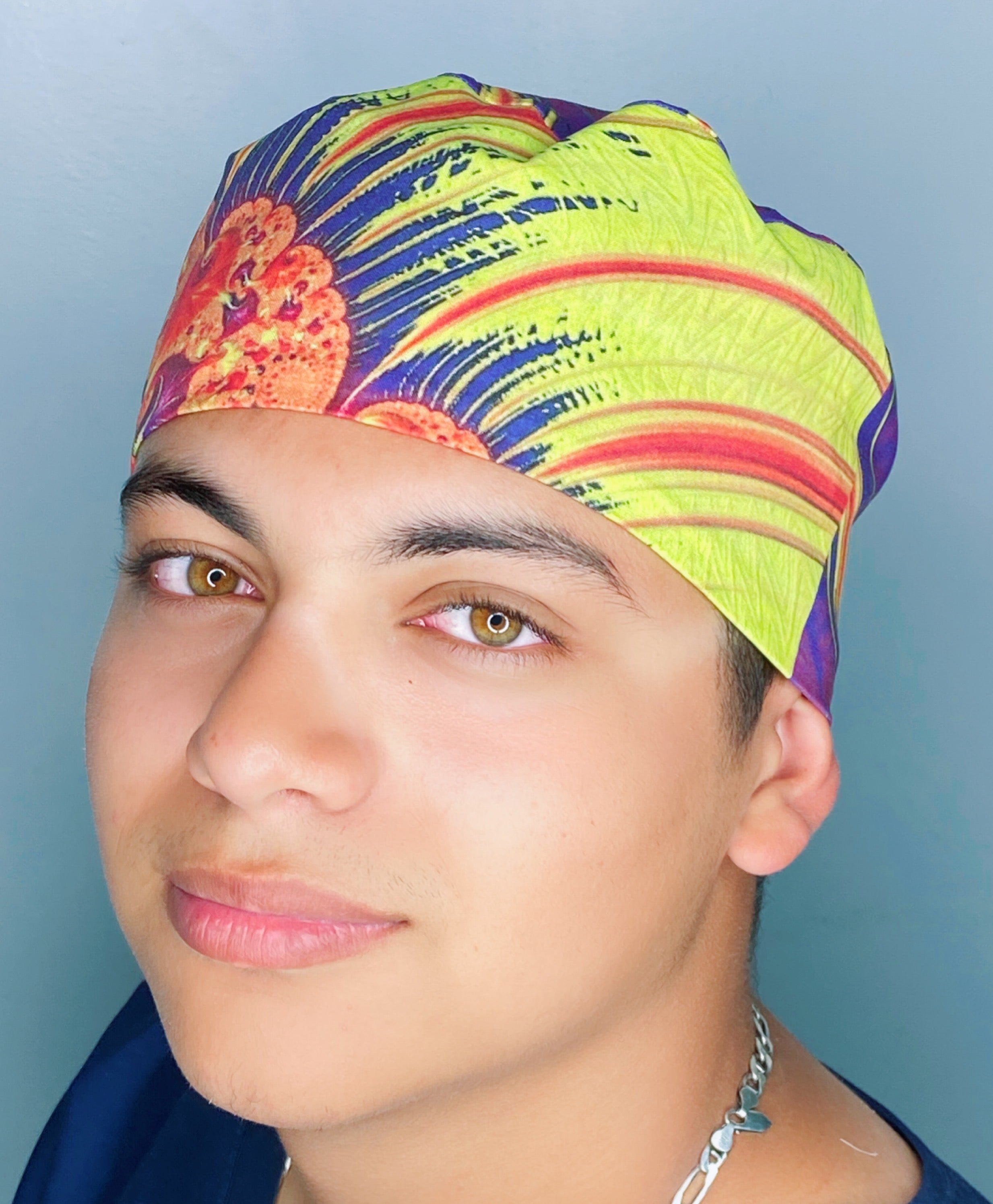 Yellow & Red Mandala Design Unisex Cute Scrub Cap