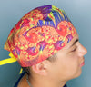 Yellow & Red Mandala Design Unisex Cute Scrub Cap