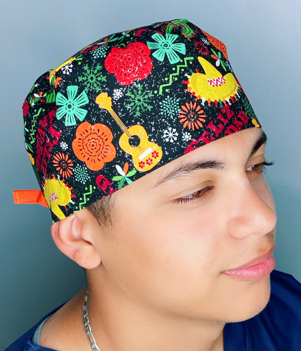 Feliz Navidad Glitter Christmas/Winter themed Unisex Holiday Scrub Cap