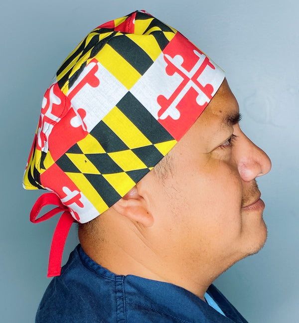 Maryland State Flag Unisex Geek Scrub Cap