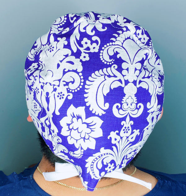 Purple & White Arabesque Mandala Floral Design Unisex Cute Scrub Cap
