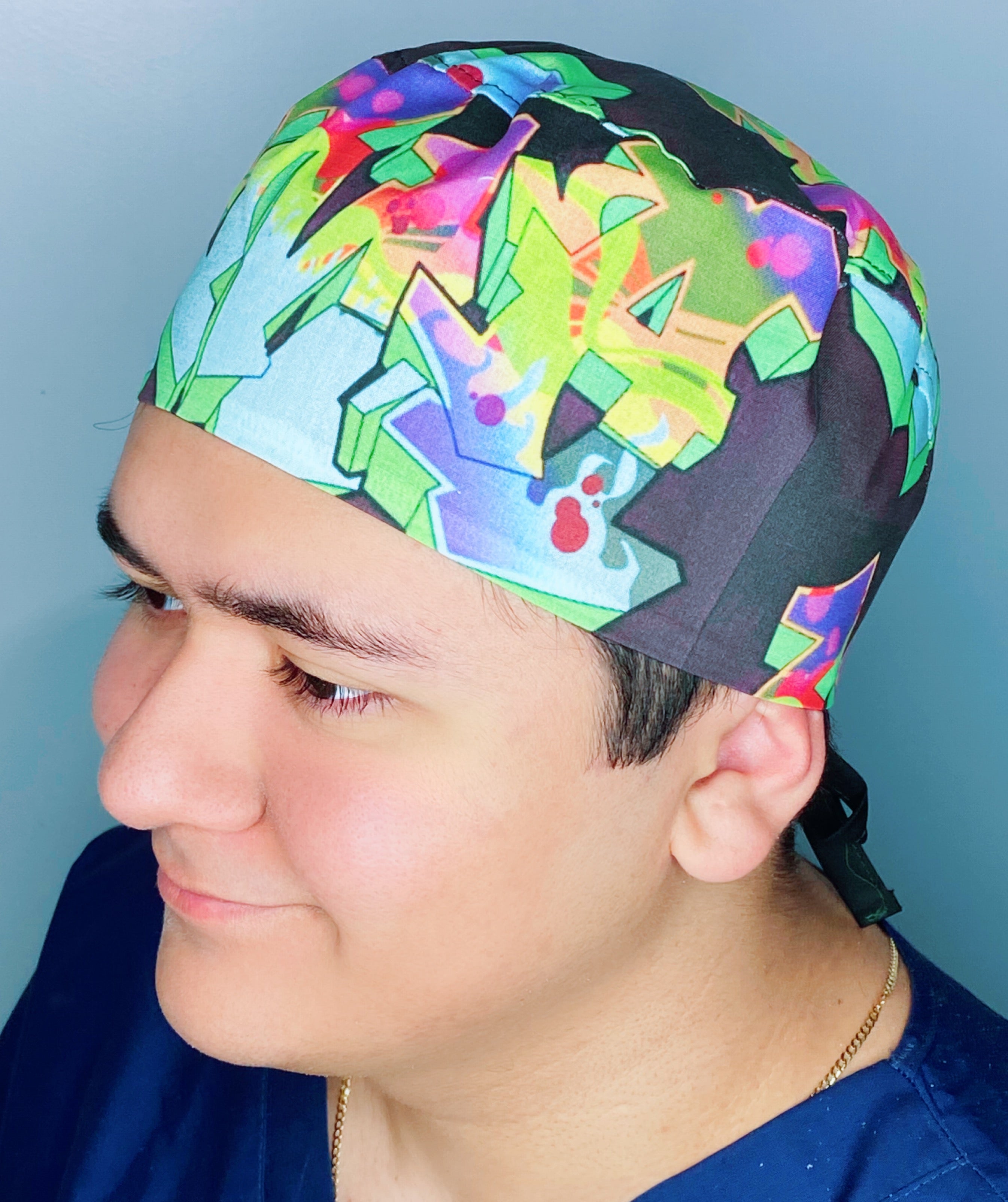 MAMA Colorful Graffiti Design Unisex Fancy Scrub Cap