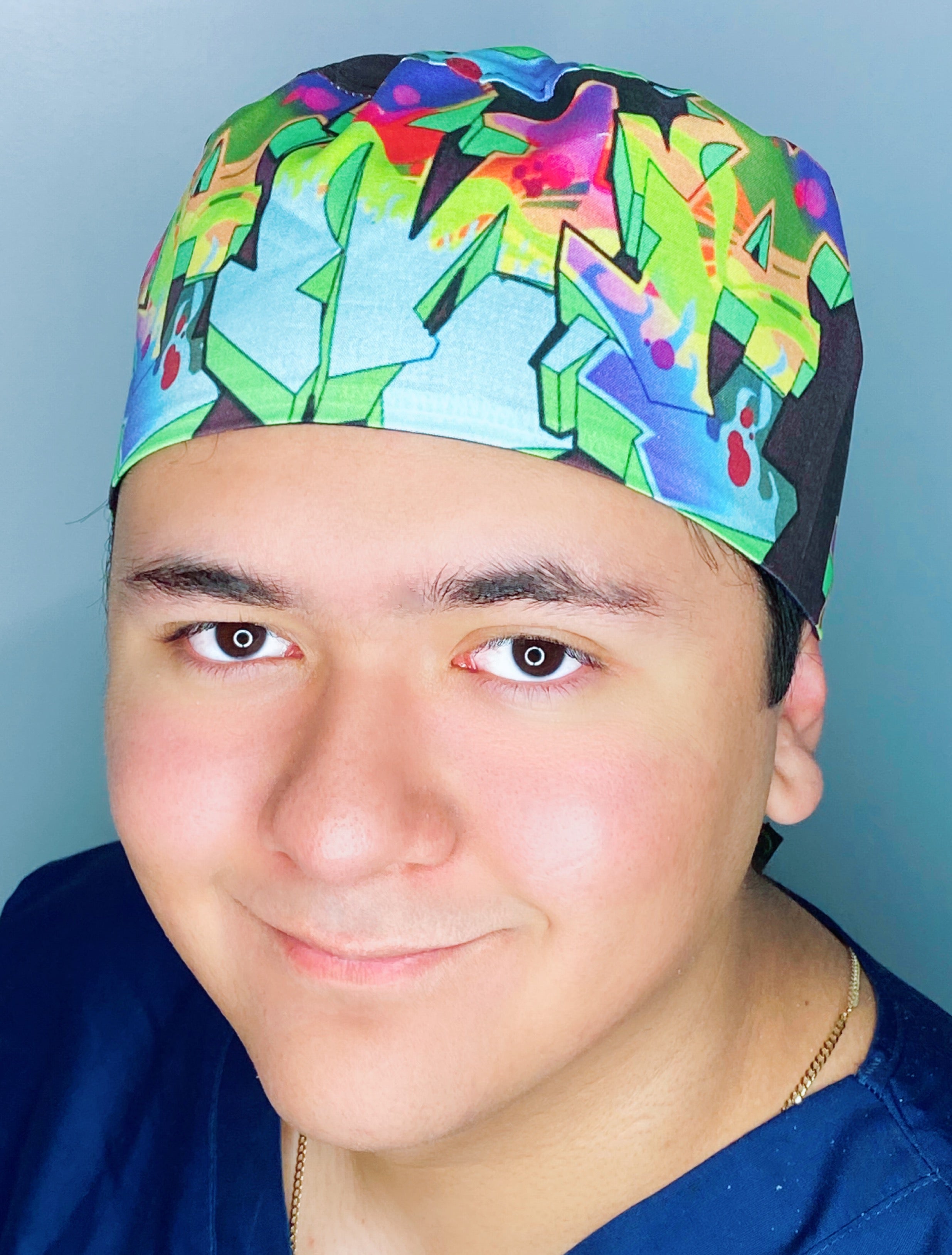 MAMA Colorful Graffiti Design Unisex Fancy Scrub Cap