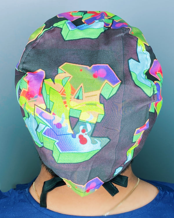 MAMA Colorful Graffiti Design Unisex Fancy Scrub Cap