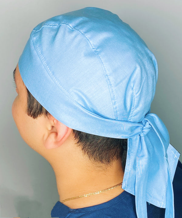 Solid Color "Candy Blue" Skully Durag