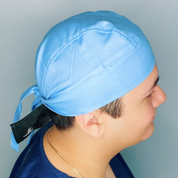 Solid Color "Candy Blue" Skully Durag