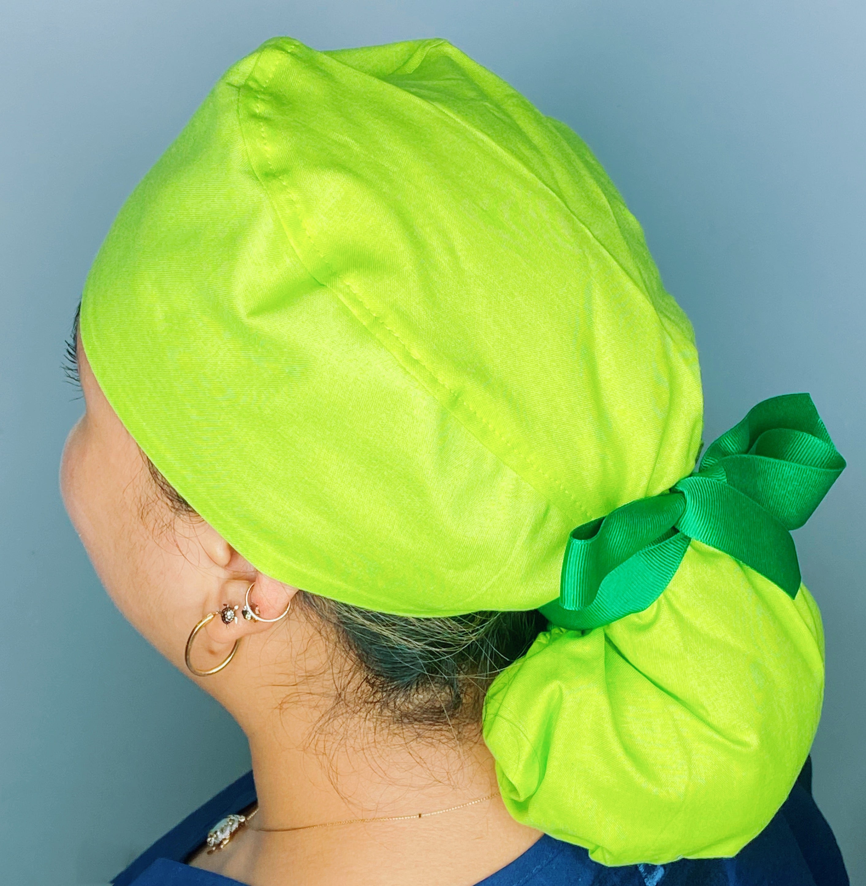 Holiday Tractor St. Patrick's Day Clover Leaf Themed Solid Color Ponytail