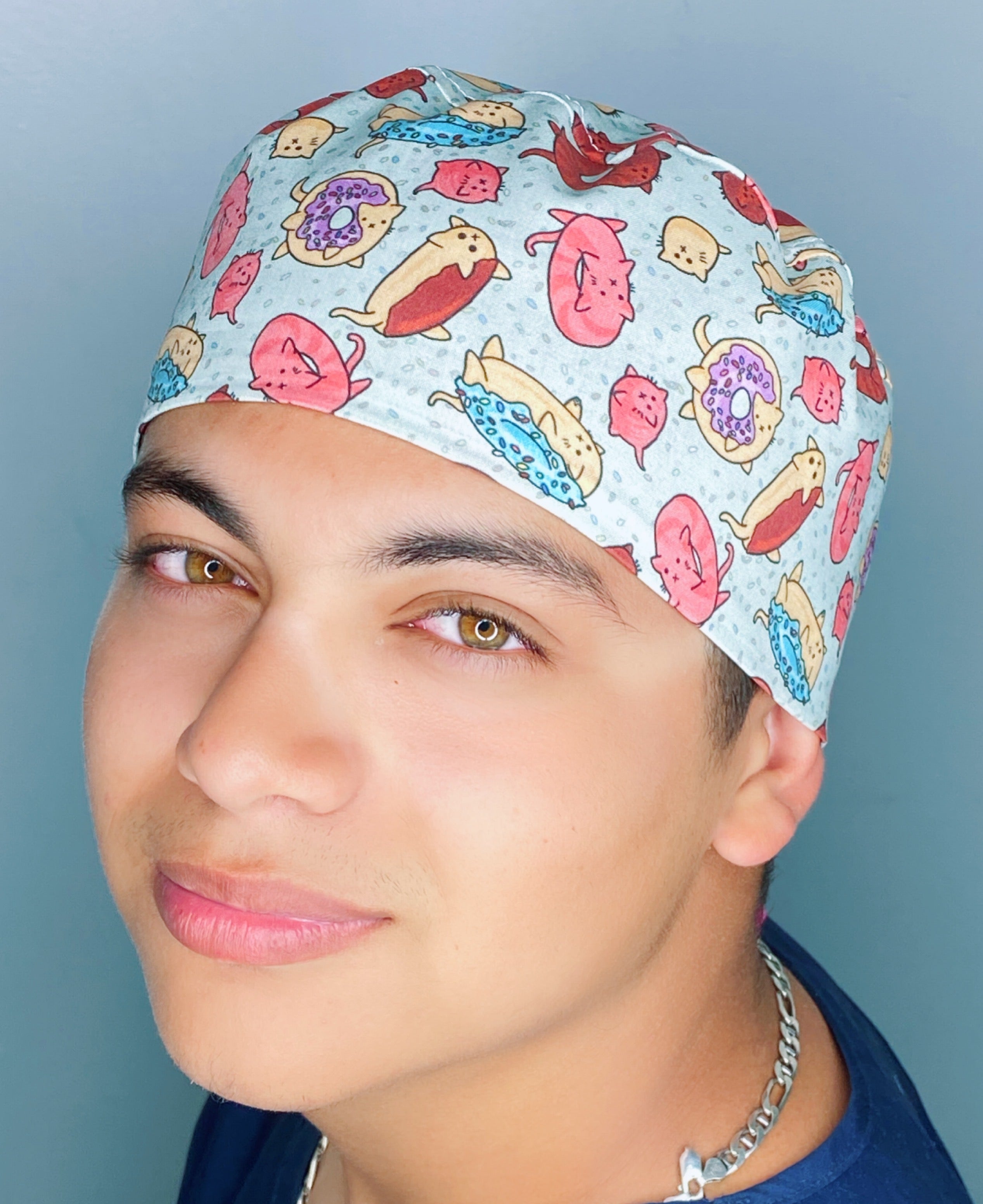 Donut Cats Unisex Animal Scrub Cap