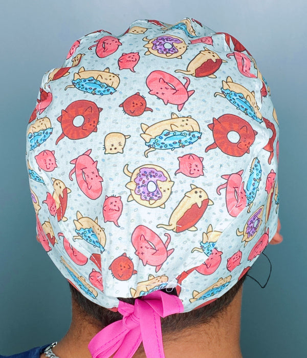 Donut Cats Unisex Animal Scrub Cap