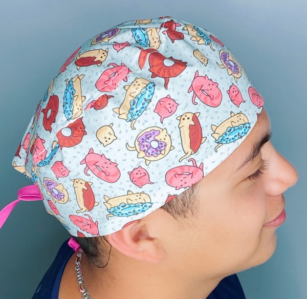 Donut Cats Unisex Animal Scrub Cap