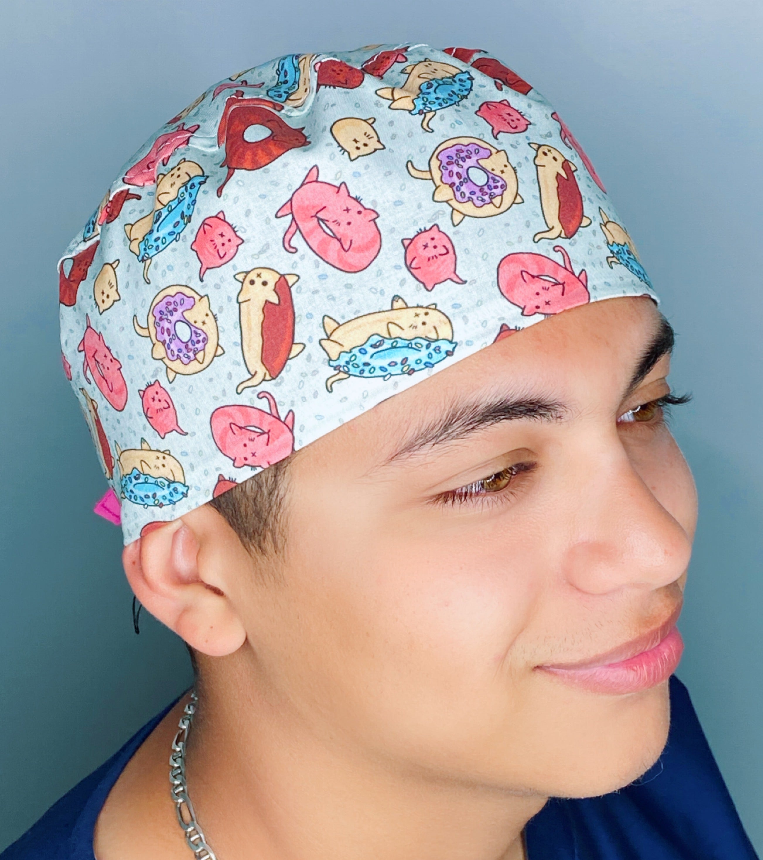 Donut Cats Unisex Animal Scrub Cap