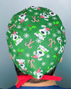 Winter Pups on Green Christmas/Winter themed Unisex Holiday Scrub Cap
