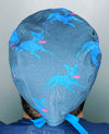 Pitbulls on Blue Unisex Animal Scrub Cap