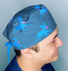 Pitbulls on Blue Unisex Animal Scrub Cap