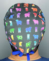 Rainbow Colored Cows Unisex Animal Scrub Cap