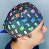 Rainbow Colored Cows Unisex Animal Scrub Cap