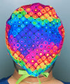 Colorful Rainbow Geometric Shapes Design Unisex Cute Scrub Cap