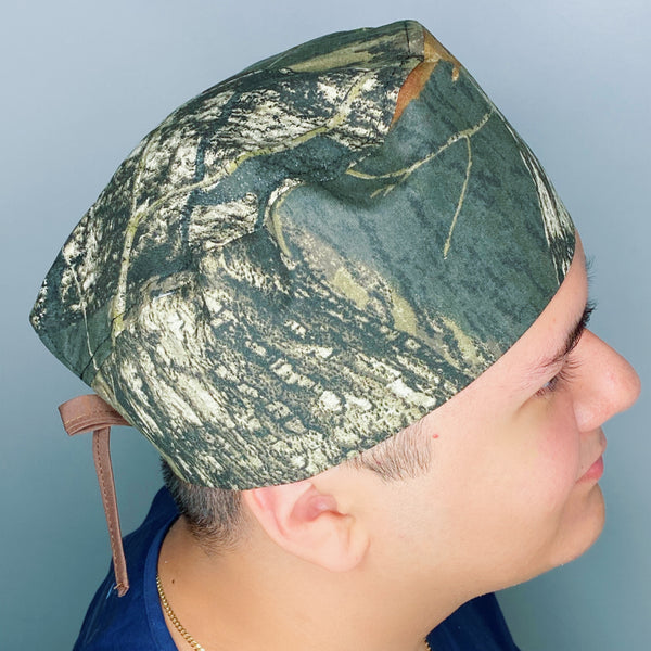 True Green Hunting Camouflage Unisex Medical Theme Scrub Cap