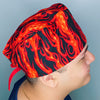 Vivid Flames Fire Design Unisex Cute Scrub Cap