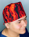 Vivid Flames Fire Design Unisex Cute Scrub Cap