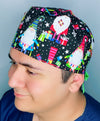 Holiday Gnomes Christmas/Winter themed Unisex Holiday Scrub Cap