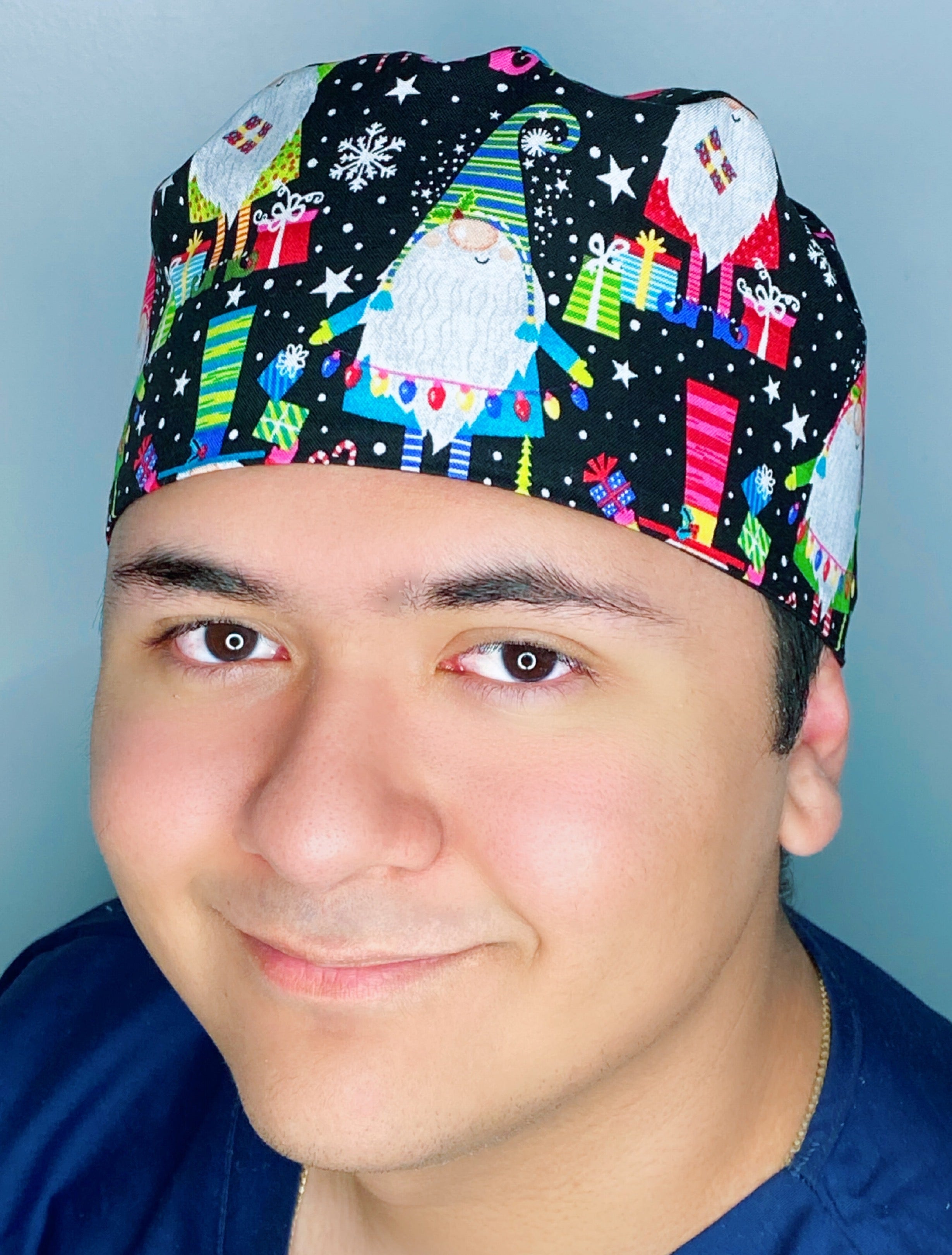 Holiday Gnomes Christmas/Winter themed Unisex Holiday Scrub Cap