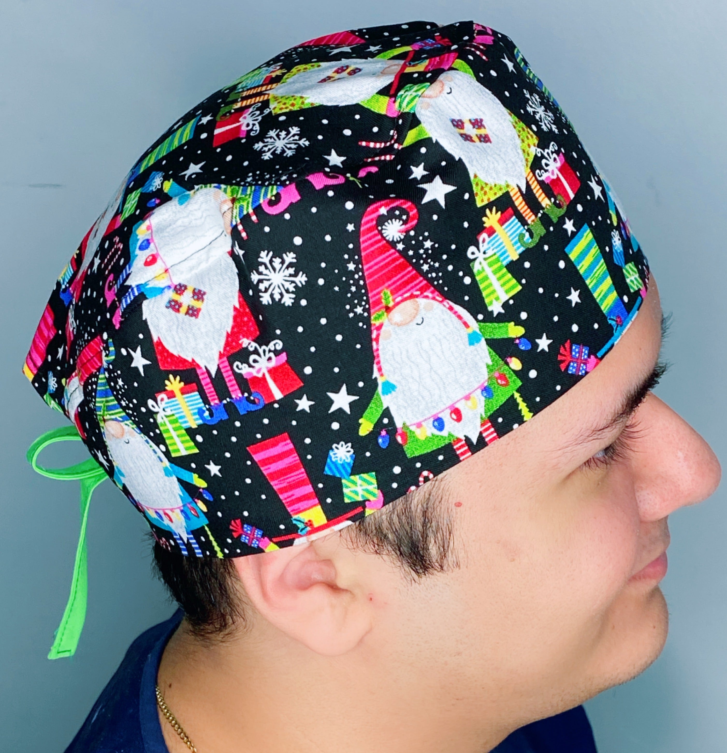 Holiday Gnomes Christmas/Winter themed Unisex Holiday Scrub Cap