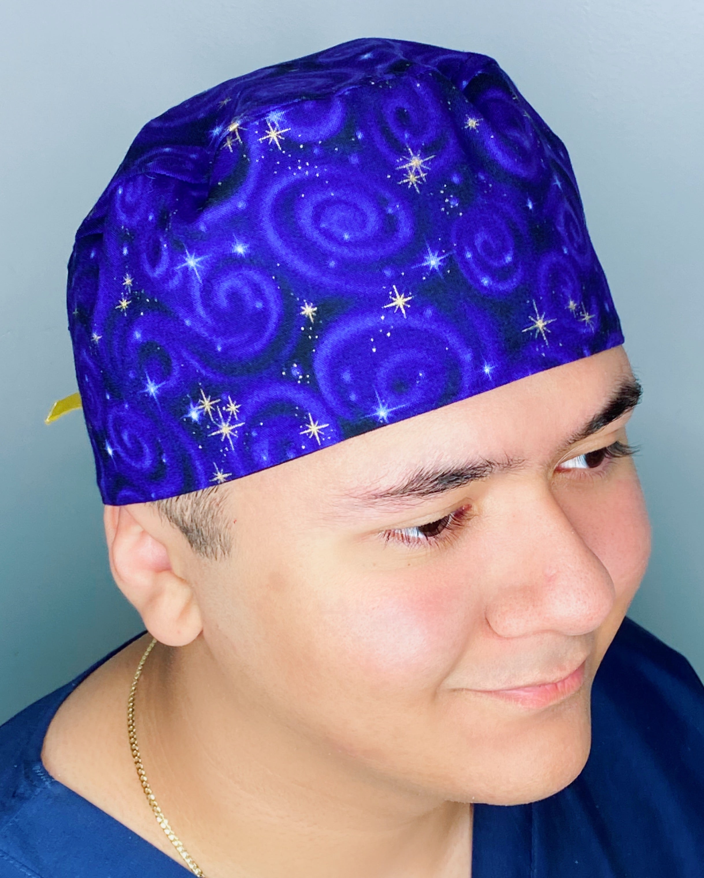 Purple Star Galaxy Design Unisex Cute Scrub Cap
