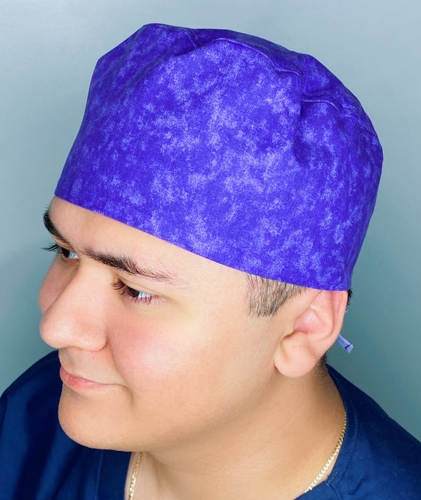 Purple Distressed Tie Dye Design Unisex Cute Scrub Cap