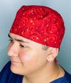 Red Star Galaxy Design Unisex Cute Scrub Cap