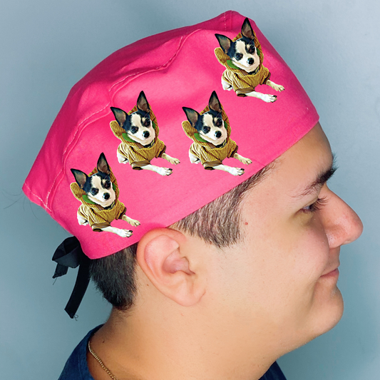 Your Picture Animated Printed ALL OVER on Custom Solid Color Unisex Scrub Cap
