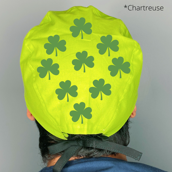 Love Clover Leaf Cute St. Patrick's Day Themed Custom Solid Color Unisex Scrub Cap