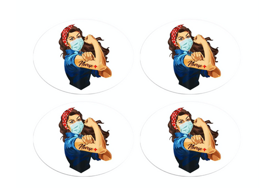 Rosie The Riveter Nurse Hat Buttons Adjustable Face Mask Holder Ear Savers