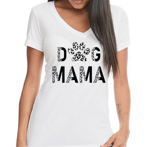 Dog MAMA Cheetah Print themed Women's Ideal V-Neck Tee