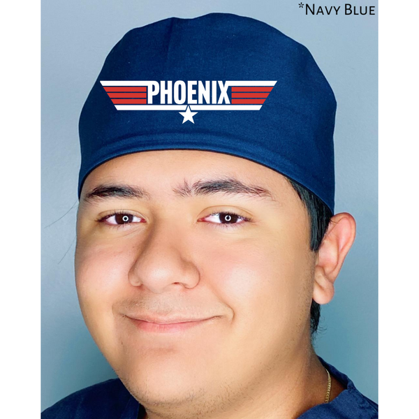 Maverick Goose Rooster Phoenix Top Gun Inspired Helmet Themed Custom Solid Color Unisex Scrub Cap