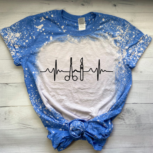 Medical Instruments EKG Bleached Unisex Soft Style T-Shirt
