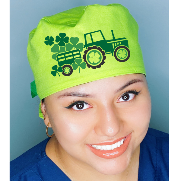 Holiday Tractor St. Patrick's Day Clover Leaf Themed Solid Color Ponytail