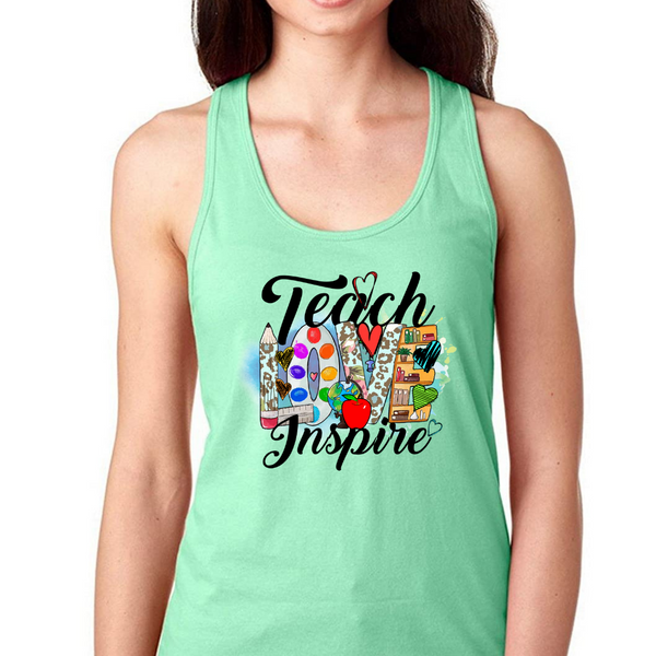 Teach Love Inspire Women's Ideal Racerback Tank Top