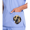 YOUR Picture Printed on Pockets Cherokee Men Scrubs Top V-Neck Customized