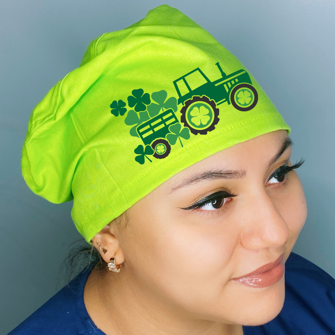 Holiday Tractor St. Patrick's Day Cute Clover Leaf Solid Color Custom Themed Euro