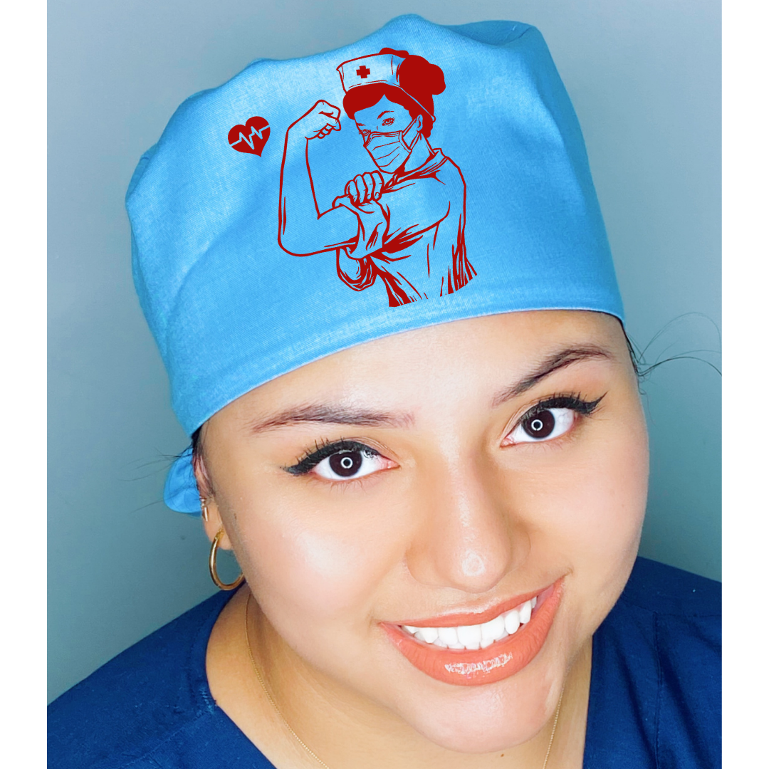 Rosie the Riveter Nurse Themed Solid Color Ponytail