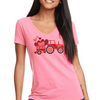 Holiday Truck Valentine's Day themed Women's Ideal V-Neck Tee