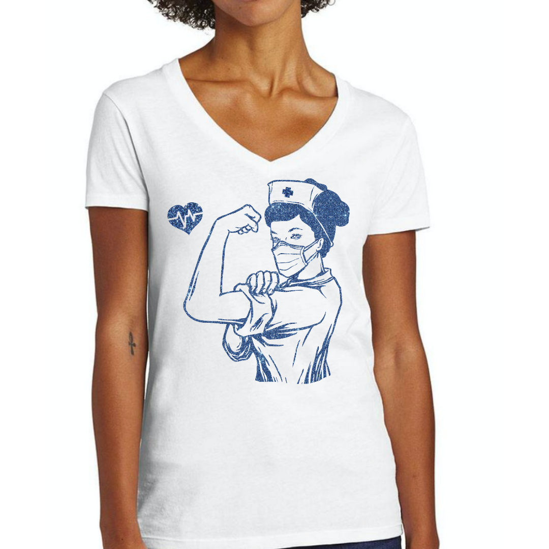 Rosie the Riveter Nurse Women's Ideal V-Neck Tee