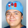 4th of July Popsicles Themed Custom Solid Color Unisex Scrub Cap