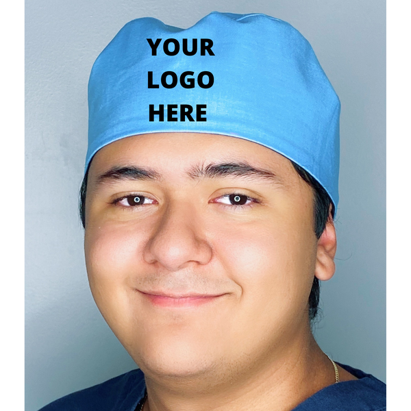 Your Logo Printed or Embroidered on Custom Solid Color Unisex Scrub Cap