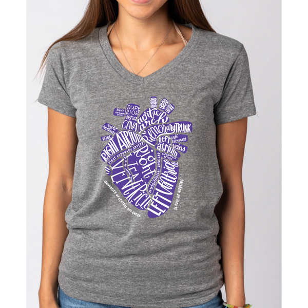Heart and Common Words Anatomy Women's Ideal V-Neck Tee